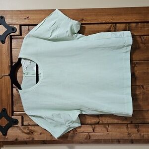 Club Monaco Mint Green Sculptured Short Sleeve Top Size S